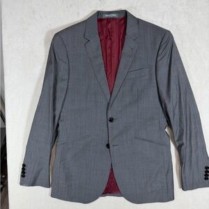 Indochino 100% Reda Wool 40R Gray Blazer Sports Coat Custom Made Designer